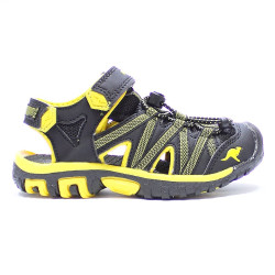 SANDAŁY DZIECIĘCE KANGAROOS OSATO JET BLACK/SUN YELLOW