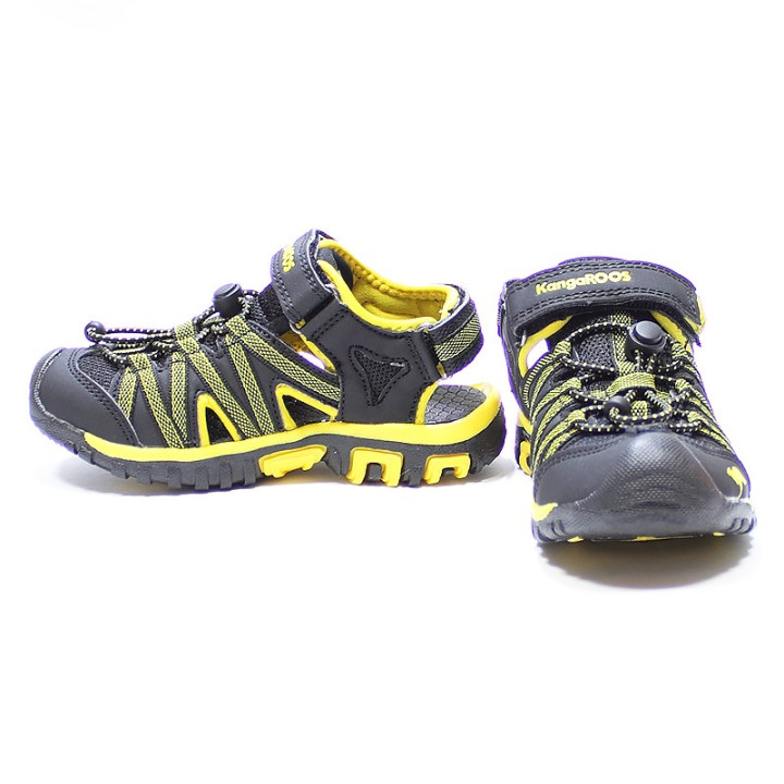 SANDAŁY KANGAROOS OSATO JET BLACK/SUN YELLOW