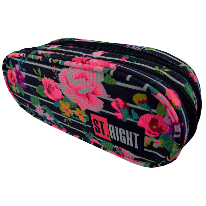 PIÓRNIK SASZETKA DWUKOMOROWA ST.RIGHT LIGHT ROSES PU-02