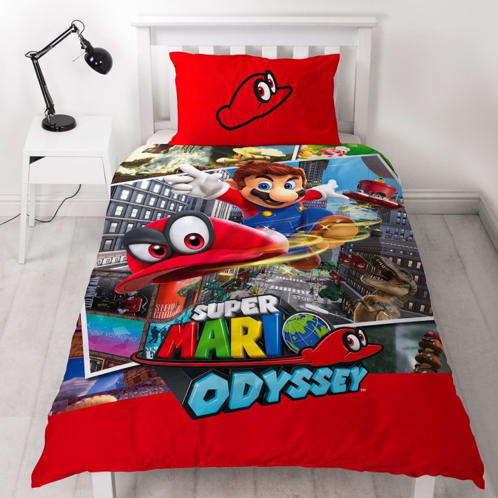 SINGLE DUVET SET 140 X 200 CM NINTENDO SUPER MARIO ODYSSEY NO-173BL