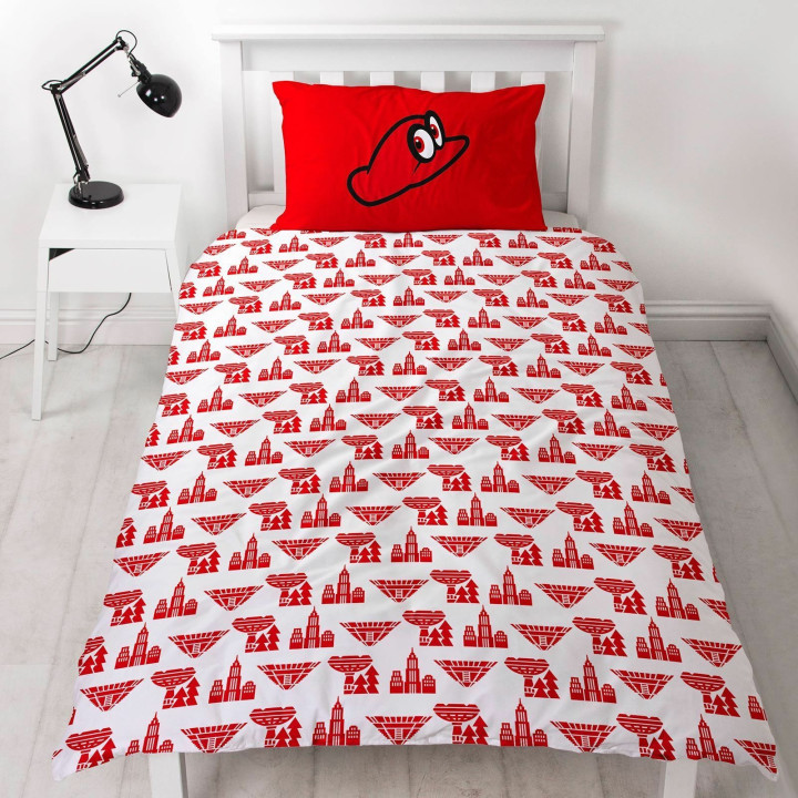 POŚCIEL BAWEŁNIANA DZIECIĘCA 140 X 200 CM NINTENDO SUPER MARIO ODYSSEY NO-173BL