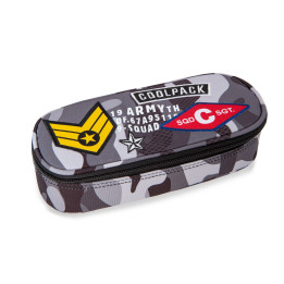 PENCIL CASE COOLPACK CAMPUS CAMO BLACK BADGES (A62111)