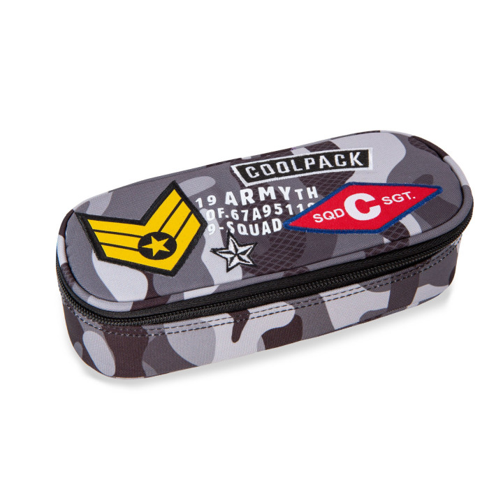 PENCIL CASE COOLPACK CAMPUS CAMO BLACK BADGES (A62111)