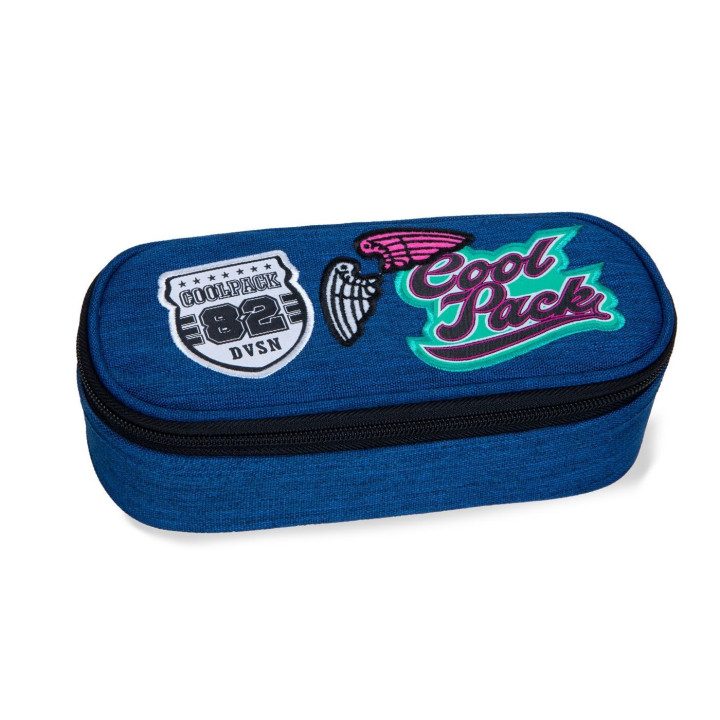PENCIL CASE COOLPACK CAMPUS GIRLS BADGES DENIM (B62057)