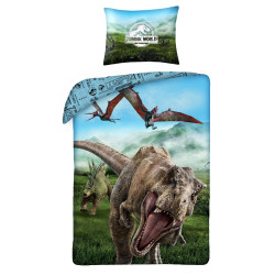 POŚCIEL BAWEŁNIANA 140 X 200 CM JURASSIC WORLD JW-9106BL