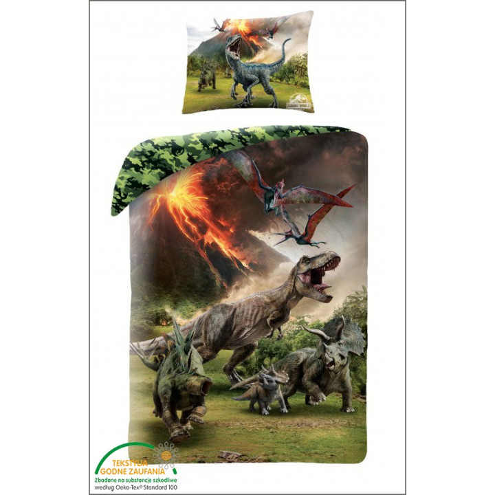 POŚCIEL BAWEŁNIANA 140 X 200 CM JURASSIC WORLD JW-500BL