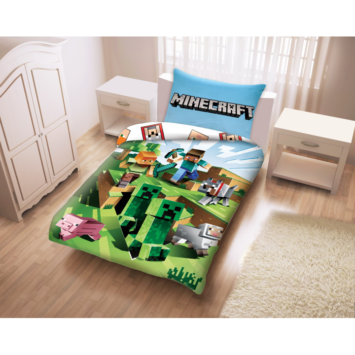 SINGLE DUVET SET 160 X 200 CM MINECRAFT LEGO MNC-129BL