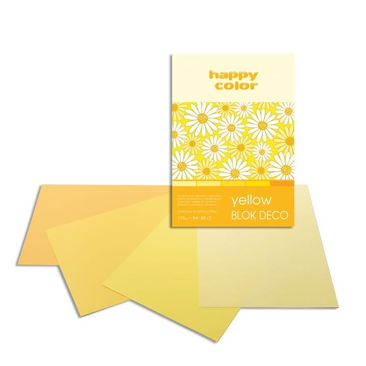 BLOCK A4 HAPPY COLOR DECO YELLOW 170G