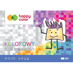 BLOK RYSUNKOWY KOLOROWY A3 HAPPY COLOR 80G