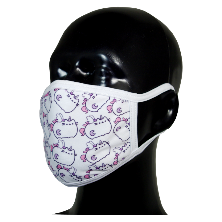 FACE MASK 4PLY EAR LOOP ACTIVE SILVER IONS CAT WHITE UNICORNS