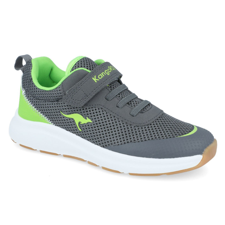 PÓŁBUTY DZIECIĘCE SPORTOWE KANGAROOS KB-SURE EV STEEL GREY/NEON GREEN