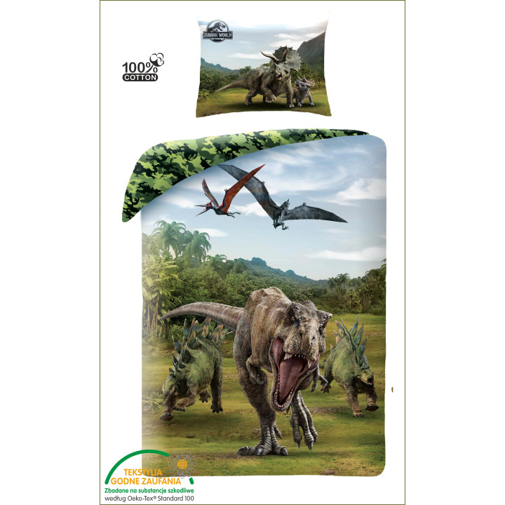 SINGLE DUVET SET 140 X 200 CM JURASSIC WORLD JW-21BL