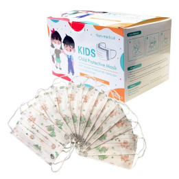 CHILD PROTECTIVE MASK 3PLY EAR LOOP WHITE DOG 50 PCS