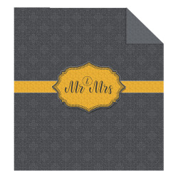 DOUBLE-SIDED QUILTED BEDSPREAD 170 X 210 CM MR & MRS