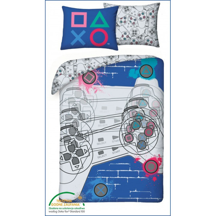 SINGLE DUVET SET 140 X 200 CM PLAYSTATION PSY-001BL