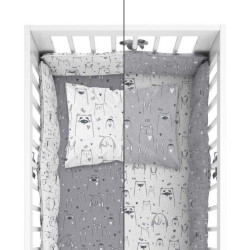 BABY BEDDING SET + BUMPER MAYAMOO 90 X 120 CM DEAD ANIMALS 2947AB