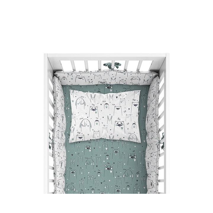 BABY BEDDING SET + BUMPER MAYAMOO 90 X 120 CM DEAD ANIMALS 2947CD