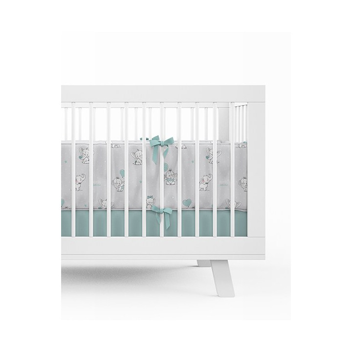 BABY BEDDING SET + BUMPER MAYAMOO 90 X 120 CM ELEPHANT MILUSES 2944CD