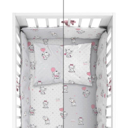 BABY BEDDING SET + BUMPER MAYAMOO 100 X 135 CM ELEPHANT MILUSES 2944AB