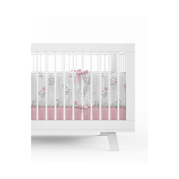 BABY BEDDING SET + BUMPER MAYAMOO 100 X 135 CM ELEPHANT MILUSES 2944AB