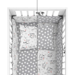 POŚCIEL BAWEŁNIANA + OCHRANIACZ MAYAMOO 100 X 135 CM KOTKI PSOTKI 2946CD