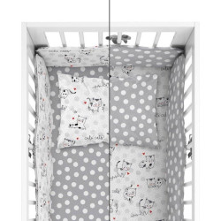 BABY BEDDING SET + BUMPER MAYAMOO 100 X 135 CM KITTENS DOGS 2946CD
