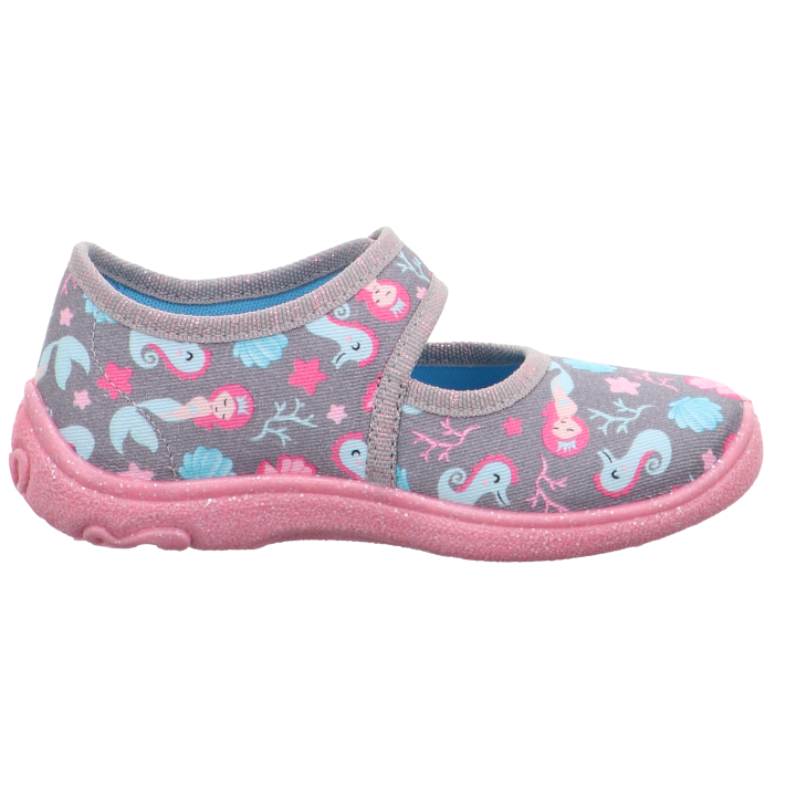 PANTOFLE TEKSTYLNE KAPCIE SUPERFIT BELINDA GRAU 1-800288-2010