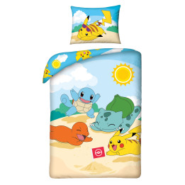 SINGLE DUVET SET 140 X 200 CM POKEMON BEACH PIKACHU POK-290BL