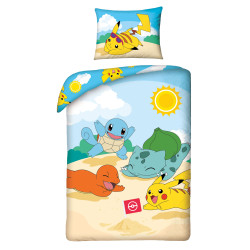 SINGLE DUVET SET 140 X 200 CM POKEMON BEACH PIKACHU POK-290BL