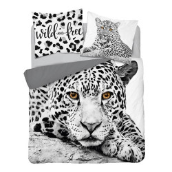 SINGLE DUVET SET 220 X 200 CM HOLLAND COLLECTION NATURE 3513A SNOW LEOPARD