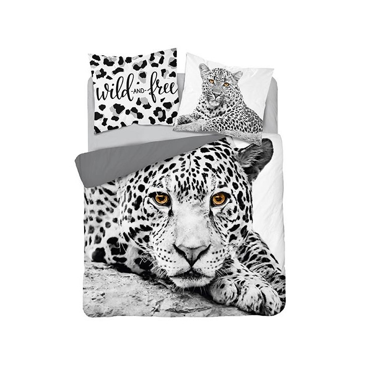 SINGLE DUVET SET 220 X 200 CM HOLLAND COLLECTION NATURE 3513A SNOW LEOPARD