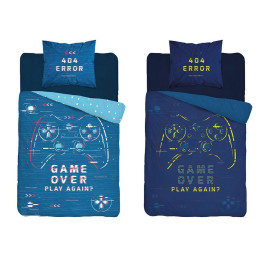 SINGLE DUVET SET 160 X 200 CM FLUO GAME OVER 3523A