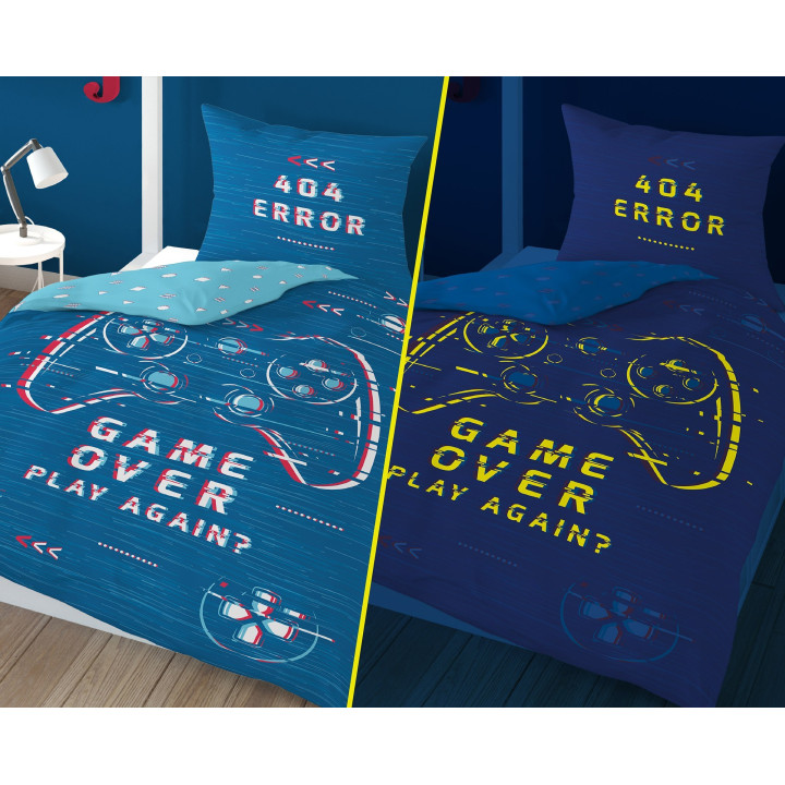 SINGLE DUVET SET 160 X 200 CM FLUO GAME OVER 3523A