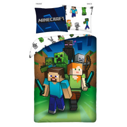 SINGLE DUVET SET 160 X 200 CM MINECRAFT MNC-239BL