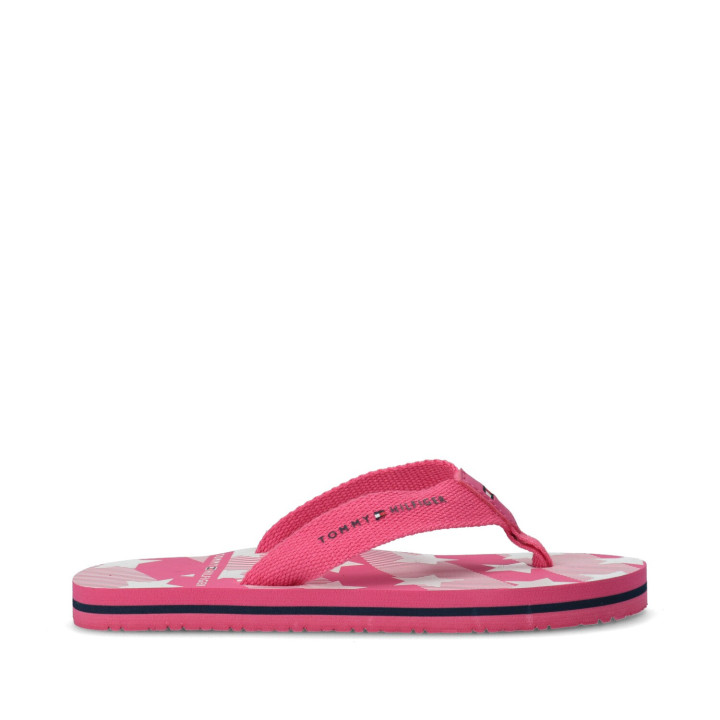 TOMMY HILFIGER STARS PRINT FLIP FLOP FUCHSIA