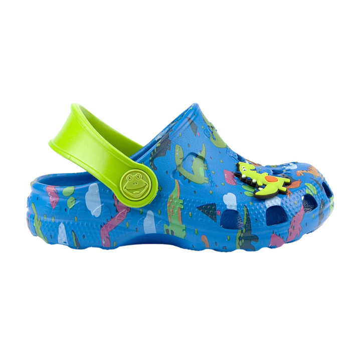 KIDS’ CLOGS COQUI LITTLE FROG ROYAL/LIME + AMULET