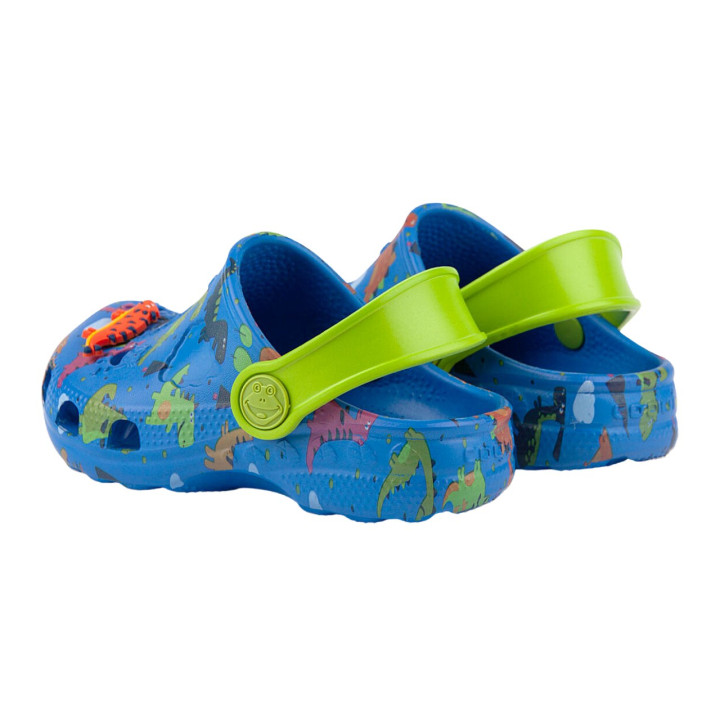 KIDS’ CLOGS COQUI LITTLE FROG ROYAL/LIME + AMULET