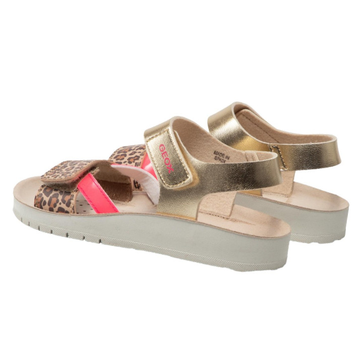 SANDAŁY GEOX COSTAREI GOLD/FLUO FUCHSIA