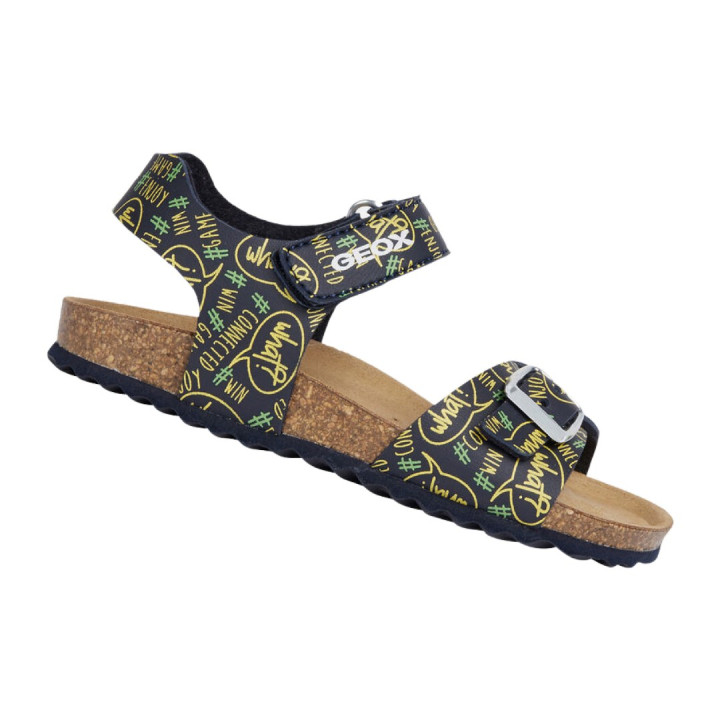 SANDALS GEOX GHITA NAVY/FLUO YELLOW