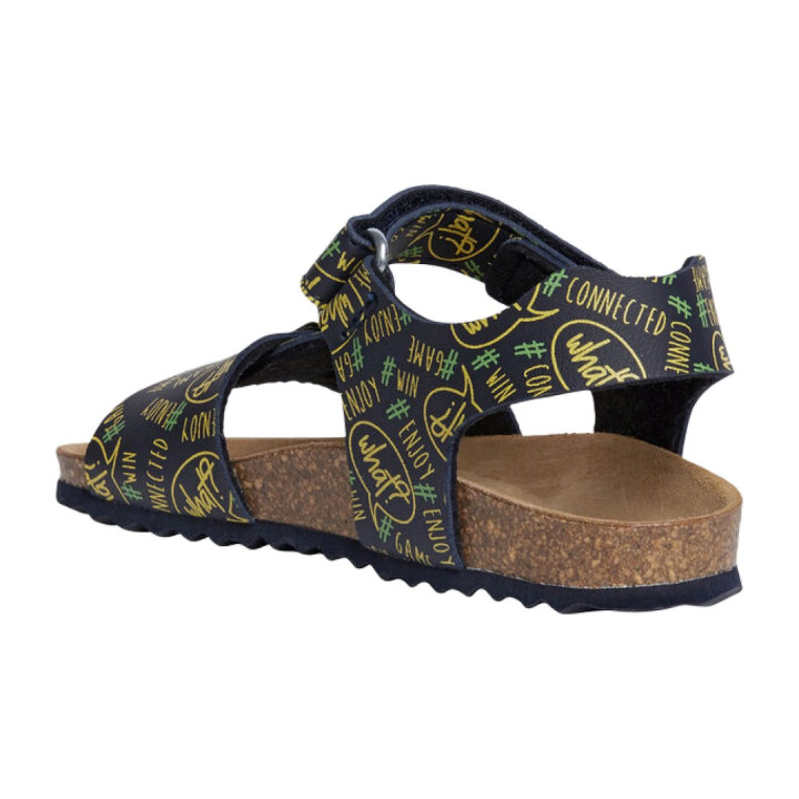 SANDALS GEOX GHITA NAVY/FLUO YELLOW