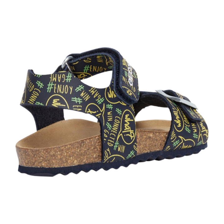 SANDALS GEOX GHITA NAVY/FLUO YELLOW