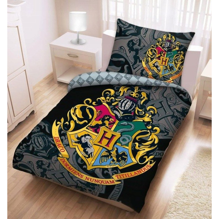 POŚCIEL BAWEŁNIANA 140 X 200 CM HARRY POTTER HP-8068BL