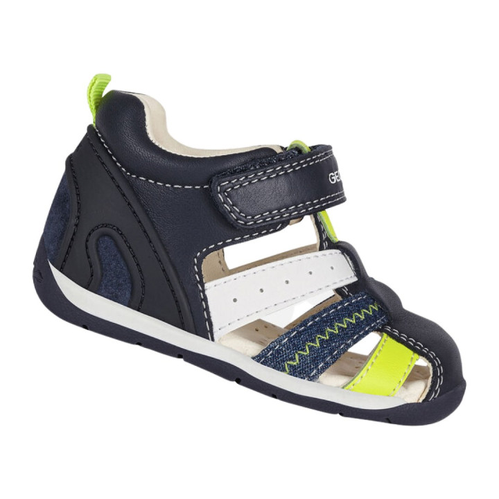 SANDAŁY GEOX EACH BABY BOY NAVY/FLUO YELLOW