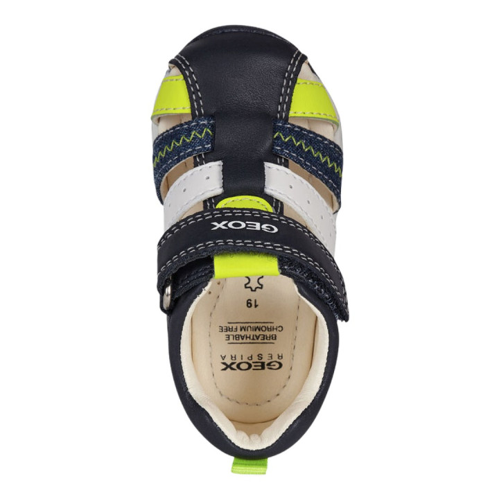 SANDALS GEOX EACH BABY BOY NAVY/FLUO YELLOW