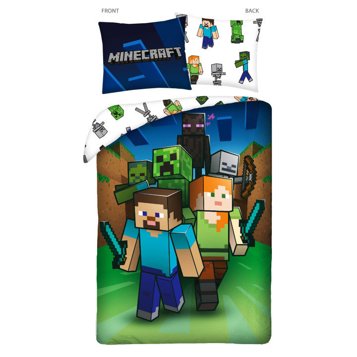 SINGLE DUVET SET 140 X 200 CM MINECRAFT MNC-239BL