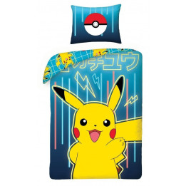 POŚCIEL BAWEŁNIANA DZIECIĘCA 160 X 200 CM POKEMON PIKACHU POK-182BL