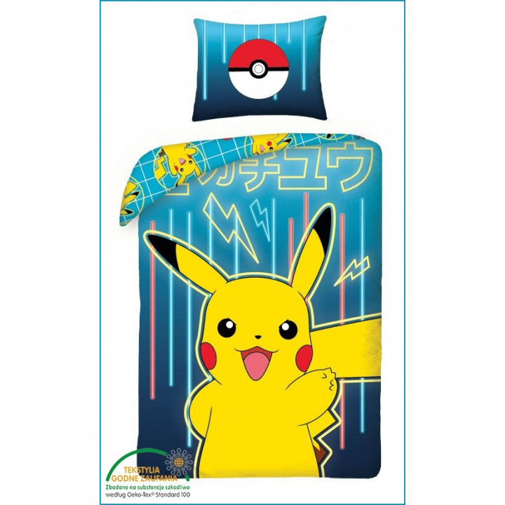 SINGLE DUVET SET 160 X 200 CM POKEMON PIKACHU POK-182BL