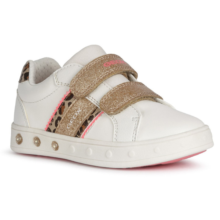 SNEAKER GEOX SKYLIN WHITE/FLUO FUSCHIA LED LIGHTS