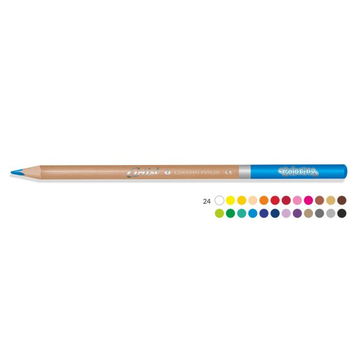 COLORINO ARTIST COLOURED PENCILS SET IN METAL BOX 24 COLOURS