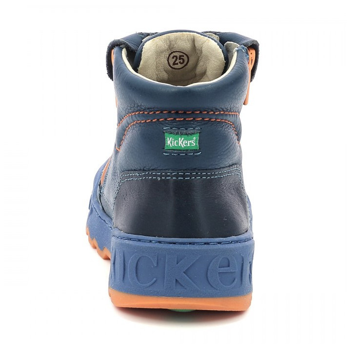 SHOES KICKERS KICK REBEL NAVY BLUE ORANGE
